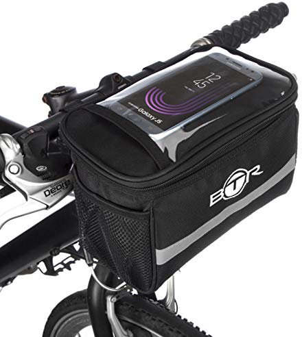 BTR Sacoche de Guidon avec étui pour Carte/GPS et Panneau en PVC Transparent pour Tablette ou téléphone Portable