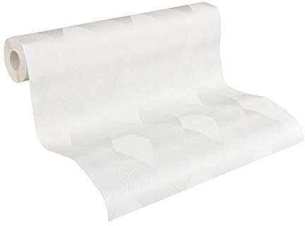 A.S. Création 956851 95685-1 - Carta da parati in tessuto non tessuto, 10,05 m x 0,53 m, colore: Bianco