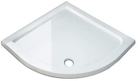 sunnyshowers Receveur de douche en quart de cercle en pierre artificielle pour cabine de douche 80 x 80 cm