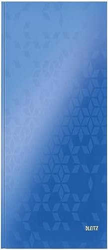 Leitz WOW Notizbuch A4 liniert, Hardcover, 160 Seiten, 80 Blatt FSC-zertifiziertes Papier (80 g/m²), Hochwertiger laminierter Einband, Fadenheftung, Für Büro, Schule oder als Tagebuch, Blau, 46251036