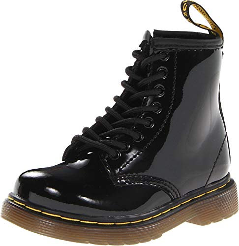 Dr. Martens - BROOKLEE Patent BLACK Lace Boot, Stivali per bambine e ragazze, colore nero (Noir (Black Patent Lamper)) taglia 27