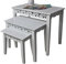 elbmöbel 3X Tisch Beistelltisch antik weiß Landhaus Shabby-chic Nachttisch Set Konsole