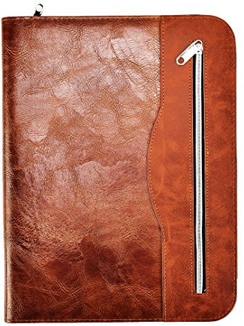 Arpan Soft Touch Conference Folder Portfolio A4 with Calculator & Pad - Chocolate Brown