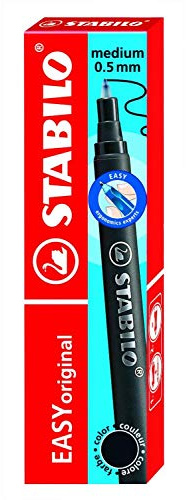 Stabilo 6890/046 Easy Original Kugelschreiberminen für Stifte schwarz, mittel, Kunststoff, 0,5 mm, 3 Stück