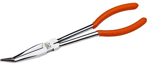 Bahco 158-NB Snipe Nose Pliers with Extra Long Tips Bent at 35 Degree, Multi-Colour