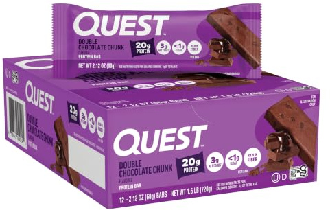 Quest Nutrition Protein Bar Double Chocolate Chunk 12 x 60 g, 1er Pack (1 x 720 g)
