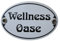 Türschild Wellness Oase Emaille Schild Jugendstil 7 x 10,5 cm Emailschild weiß (ohne Holzrahmen)
