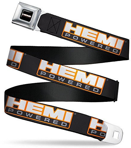 Buckle-Down Unisex-Erwachsene, vollfarbig, Hemi-Power-Logo, Wiederholung, Schwarz/Orange/Weiß/Grau, Größe XL Gürtel, Mehrfarbig, 1.5 Wide-32-52 Inches in Length