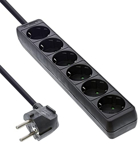 InLine 16463S Steckdosenleiste, 6-fach Schutzkontakt, 3m, schwarz
