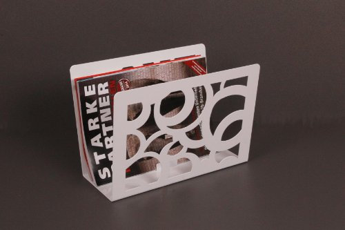 Zeitungsständer, Circle HxBxT: 23x32x12 cm, weiß/Made in Germany, Marke: Szagato (Zeitungshalter, Zeitschriftenständer)