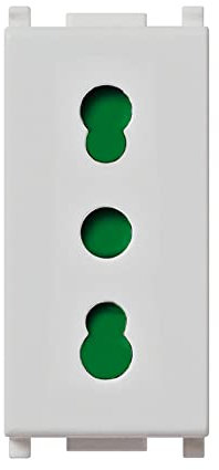 Vimar 0R14203.SL Plana Silver Presa a muro con protezione SICURY, 2P+T 16A P17/11 Silver