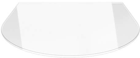 Rundbogen 100x100cm - Funkenschutzplatte Kaminbodenplatte Glasplatte f. Ofen Kaminofenunterlage (Rundbogen 100x100cm ohne Silikon-Dichtung)