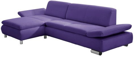 Max Winzer 2871-813-1643751 2,5-Sitzer Sofa, Longchair links Tournai, Strukturgewebe, lila
