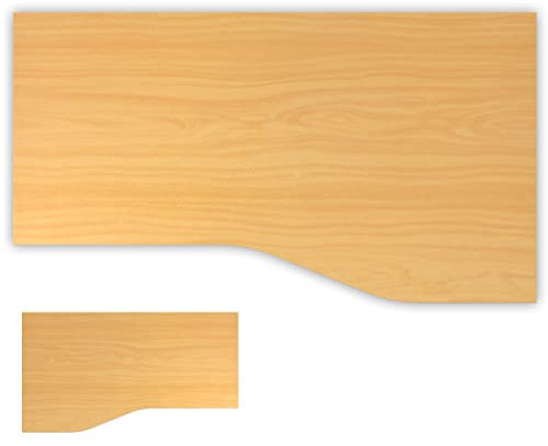 bümö Tischplatte 180x100 cm in Buche, Schreibtischplatte aus Holz, Holzplatte, Spanplatte kratzfest beschichtet, ABS-Kante, 120 kg Tragkraft für DIY Homeoffice & Co.
