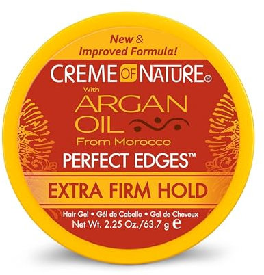 Creme Of Nature Argan Oil Edges Extra starkes Fixiergel mit Arganöl, Styling für alle Haartypen - 63,7g