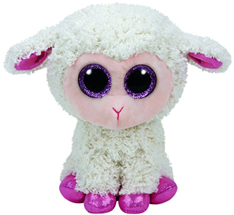 TY 37211 - Glubschi's Beanie Boo's Twinkle Lamm mit Glitzeraugen, 15 cm, cremefarben