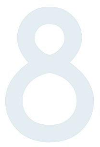 Zahl 8 in weiß, 30 cm großer Sticker aus selbstklebender Klebefolie zum aufkleben, wetterfeste Klebezahl