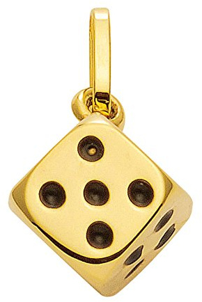 Lifestyle Schmuck Würfel Anhänger Kettenanhänger aus 14 Karat Gold