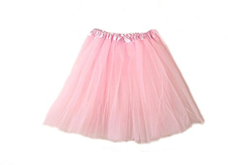 DELEY Femmes Adultes Tutu Layered Organza Dentelle Mini Jupe Fancy Ballet Robe Rose Clair