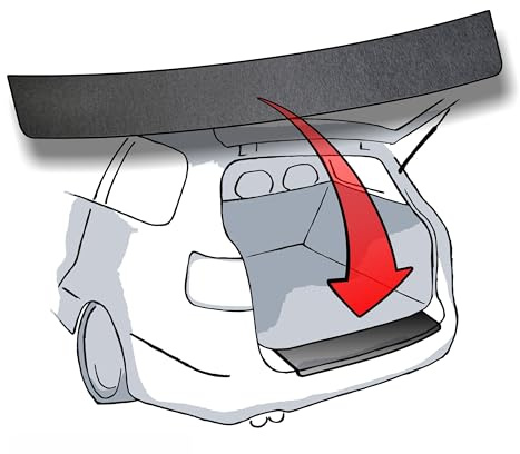 LACKSCHUTZSHOP Ladekantenschutz passend für Skoda Octavia III Combi/Octavia 3 Kombi (Typ 5E ab BJ 2012) - Aluminium gebürstet Anthrazit/Grau