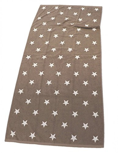 XXL LASA STRANDTUCH 85x200cm STERNE HANDTUCH 6 FARBEN SAUNATUCH BAUMWOLLE, Farbe:Taupe