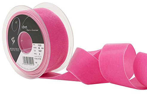 Berisfords Velvet Ribbon Shocking 45mm x 10m - Nylon Craft Ribbon for Sewing, Gift Wrapping and Hair Accessories