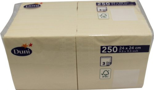 Duni 250 Zelltuch Servietten Champagne 24cm x 24cm