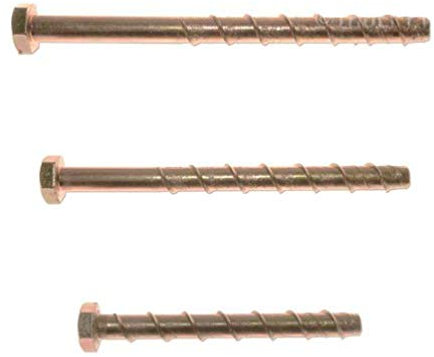 10 x 100mm M6 Concrete Self Tapping Anchor, Bolt/Screw, with a hex head, fixes to brick, stone, masonry & marble etc...