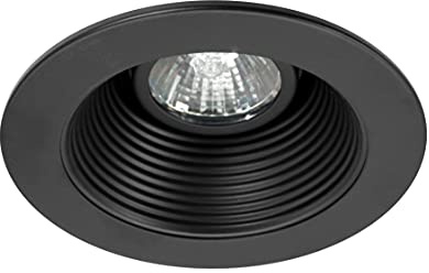 NICOR Lighting 4 inch Black Recessed Baffle Trim for MR16 Bulb (14002BK)