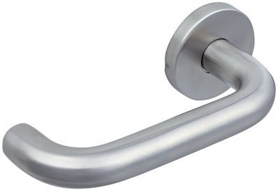 Vachette Poignée de Porte LC2 - Béquille sur Rosace Ronde à Retour Bec de Cane - pour Portes Épaisseur 30 à 48 mm - en Acier Inoxydable - Carré de 7 mm - Rosace Vendue Séparément - Garantie 2 Ans