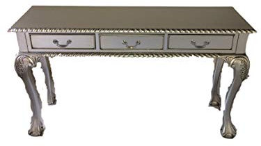 Kunibert Chippendale Barock Louises Rokoko Sekretär Farbe: Silber Schreibtisch Schminktisch Länge135xHöhe76xBreite43cm Nr.2