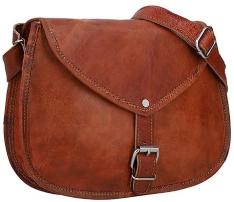 Gusti Handtasche Leder - Charleen Damen Umhängetasche Ledertasche Abendtasche Vintage Braun Leder