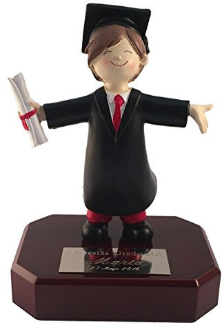 Curia Grabador Figura Graduado sobre peana con Placa Personalizada