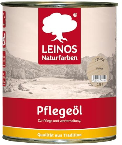 LEINOS Pflegeöl Nr. 285 farblos 0,75 Liter – Pflege Reinigung Auffrischung geölter gewachster Oberflächen Holz Parkett Kork Linoleum Innenbereich