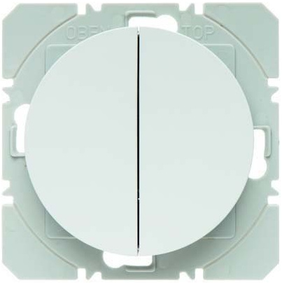 Pulsador de superficie KNX radio quicklink doble, con batería, berker.Net Emisores KNX radio de hager, para series berker R.x de hager, blanco polar