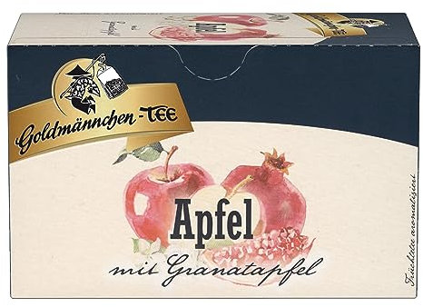 Goldmännchen Tee Apfel-Granatapfel, Früchtetee, 20 einzeln versiegelte Teebeutel