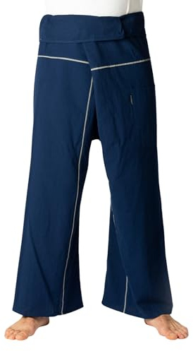 PANASIAM Fisherman Pants Stripe-Design, Dark Blue, L