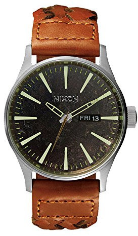 Nixon Herren Analog Quarz Uhr mit Leder Armband A1051959-00
