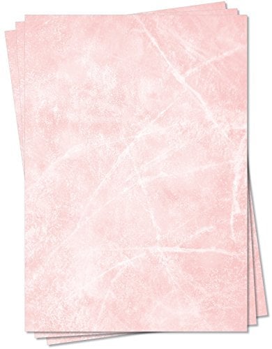 Gastronomie Papier (Rot-Eis-Marmor, DIN A6, 25 Blatt, MPA-5151b) für Speisekarten. Marmoriertes Papier, Marmorpapier rot zweiseitig bedruckt, für alle Drucker/Kopierer geeignet