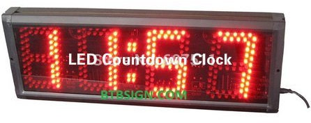 Hanchen 12,7 ? cm Outdoor LED Compte à rebours Horloge LED Horloge Murale avec Count Up/Down minuterie Multifonction Minuteur/Horloge F ? R de Course Racing Sport (Rouge)