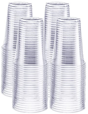 GUSTO 16 oz Clear Plastic Cups [100 Pack] PET Party Cold Cups