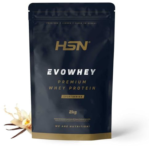 HSN Evowhey Protein | Vainilla 2Kg = 67 Tomas por Envase Concentrado de Proteína de Suero | 100% Whey Protein Concentrate (WPC) | No-GMO, Vegetariano, Sin Gluten ni Soja