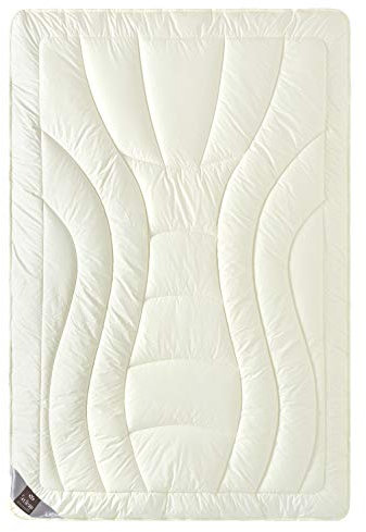sei Design Wolle Duo Bettdecke 135x200 Premium Schafswolldecke Schurwolldecke - Winterdecke 135x200 extra warm - Steppdecke. Bezug Mako-Satin Seidenfinish, 100% Baumwolle