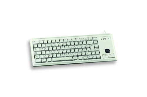 CHERRY G84-4400, Compact Keyboard with Trackball, UK-Layout (QWERTY), Wired (PS/2-Connection), 2 Mouse Keys, Mechanical ML Switches, Grey
