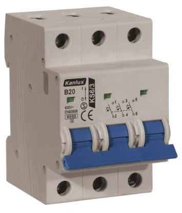 Leitungsschutzschalter KS6 B20 B20/3 3P 20A 3 pol. Sicherungsautomat Sicherung Automat 230V Überstromschutzschalter