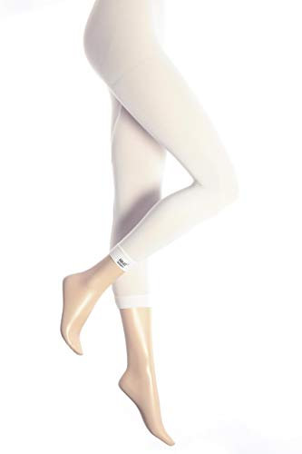 HEAT HOLDERS Ladies 1 Pair 0.39 Tog Thermal Underwear Leggings in 3 Colours - Small/Medium - White