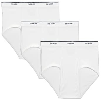 Fruit of the Loom Men's Big White Briefs 4XL (Pack of 3)