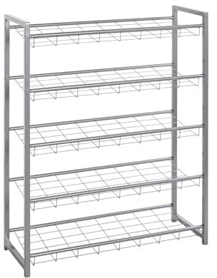 HAKU Möbel Schuhregal alu, Metall - Maße: B 80 cm x H 106 cm x T 30 cm, Style: Modern