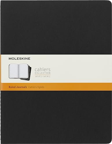 Moleskine Cahier, Notizhefte, 3er Set, schwarz, XXLarge