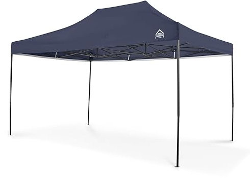 All Seasons Gazebos, 3x4.5m, Heavy Duty, Fully Waterproof, PVC Coated, Premium Pop Up Gazebo + Carry Bag With Wheels & 4 x Superior Leg Weight bags. Choice of colours (Navy Blue)